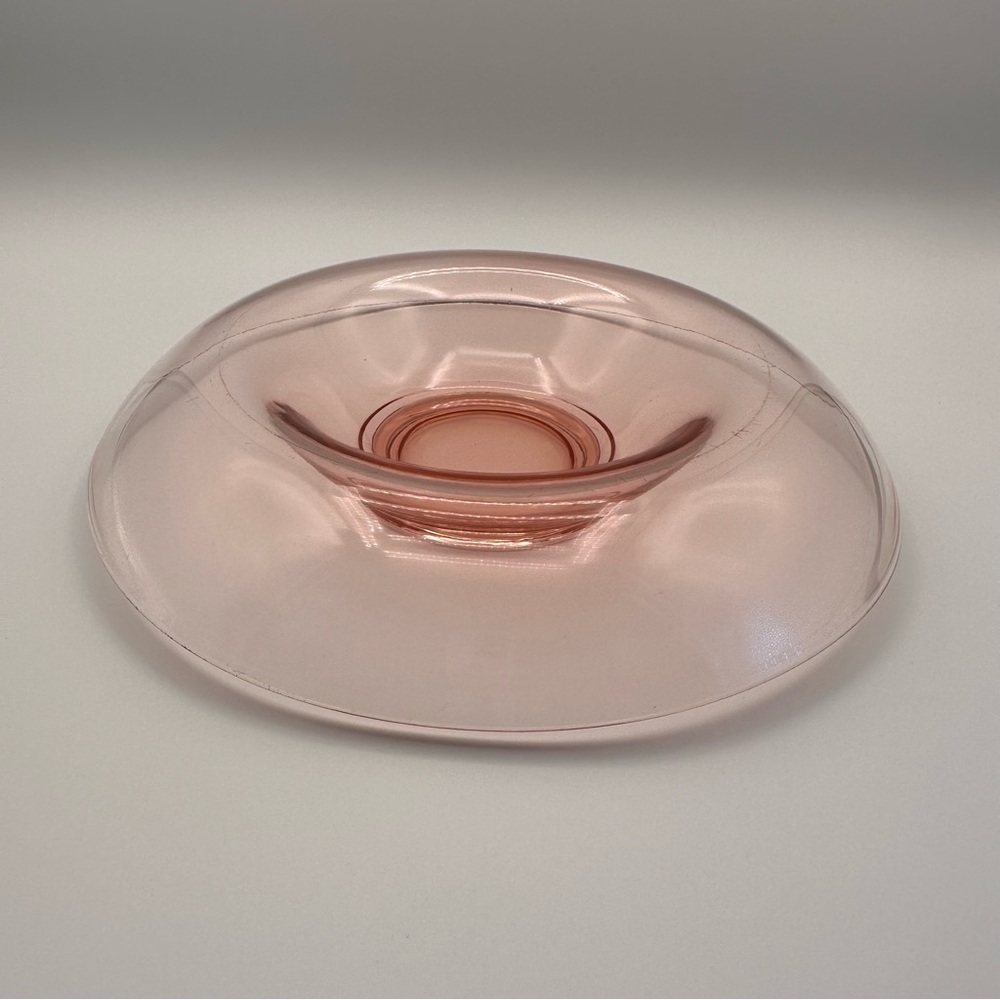 Vintage Pink 1930s Depression Glass Round Curved Waterfall Centerpiece Bowl - Picture 6 of 8